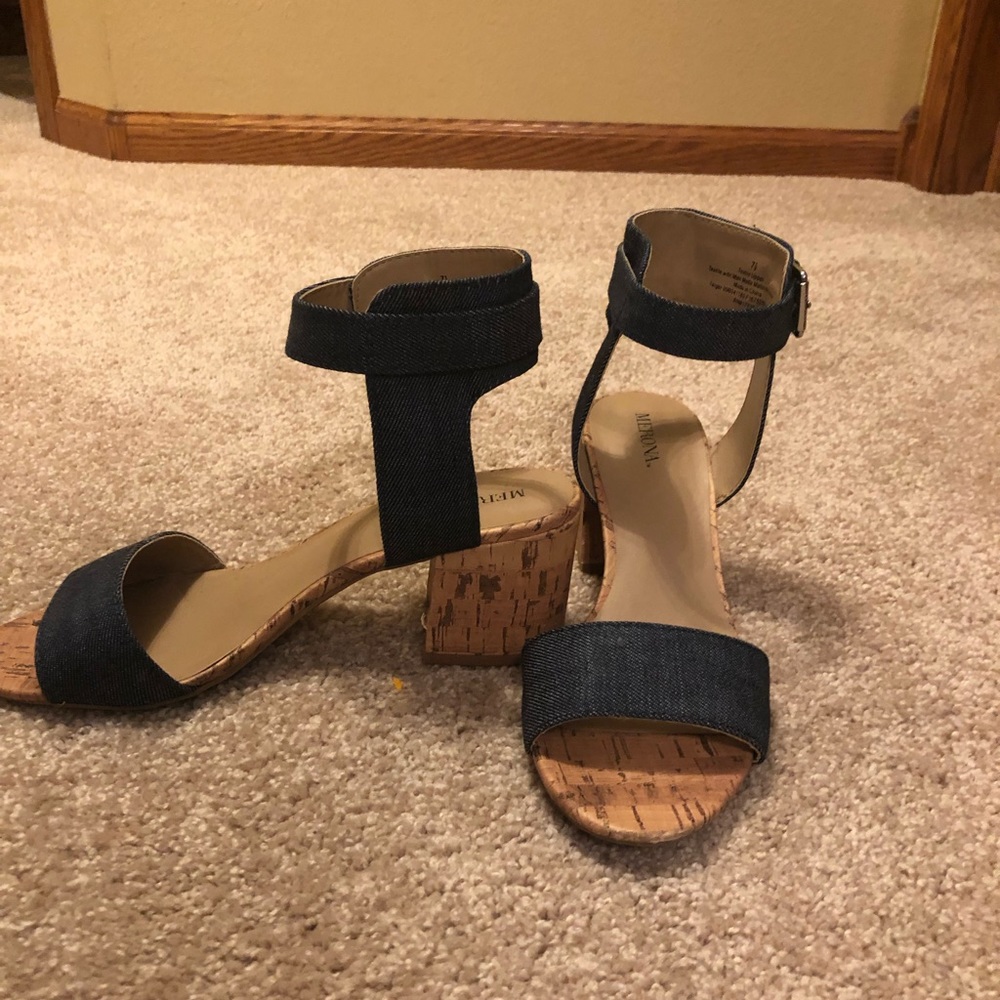 Cork and Denim Wedges